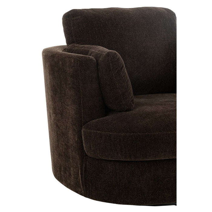 Fauteuil Swivel Poplar Hout | Foam Donker bruin-Fauteuils-J-Line