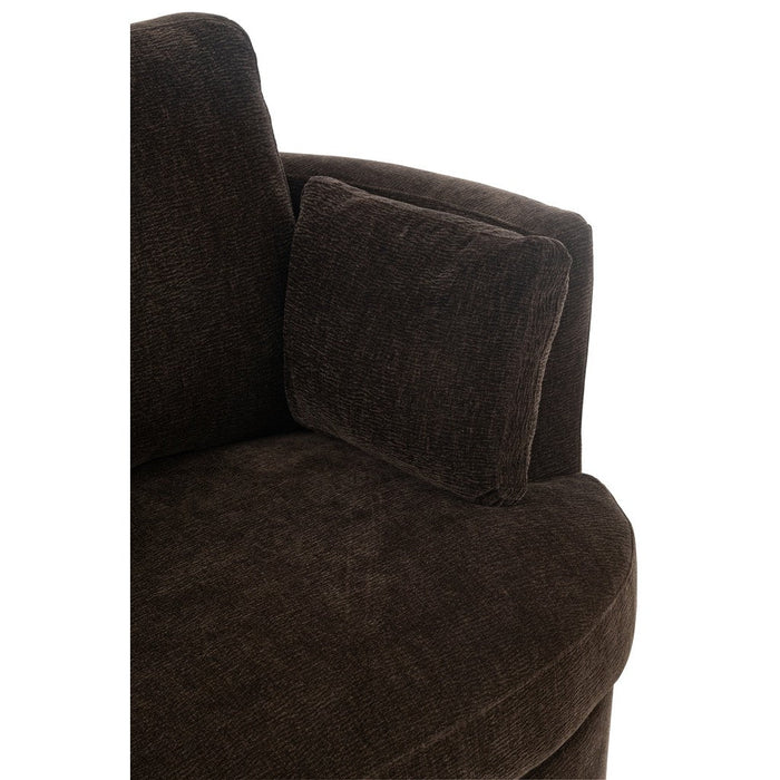 Fauteuil Swivel Poplar Hout | Foam Donker bruin-Fauteuils-J-Line