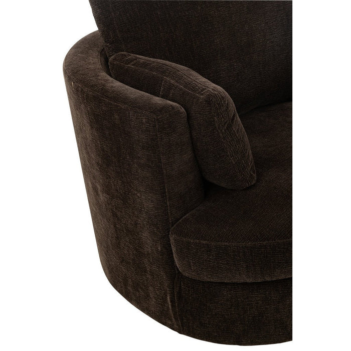 Fauteuil Swivel Poplar Hout | Foam Donker bruin-Fauteuils-J-Line