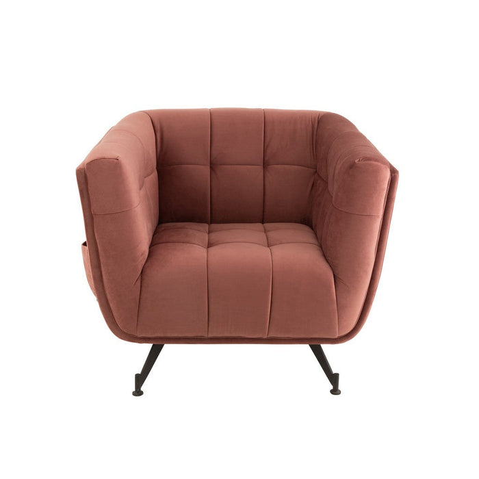 Fauteuil Textiel | Hout | Metaal Antique Pink-Fauteuils-J-Line