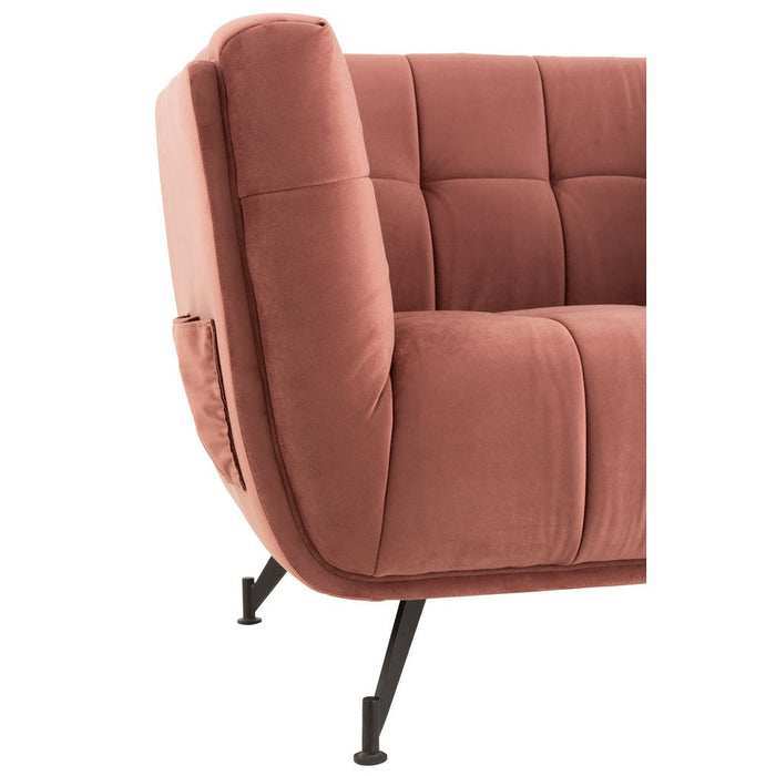 Fauteuil Textiel | Hout | Metaal Antique Pink-Fauteuils-J-Line