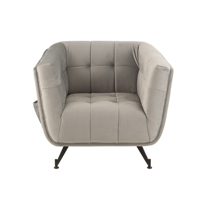 Fauteuil Textiel | Hout | Metaal Light Grey-Fauteuils-J-Line