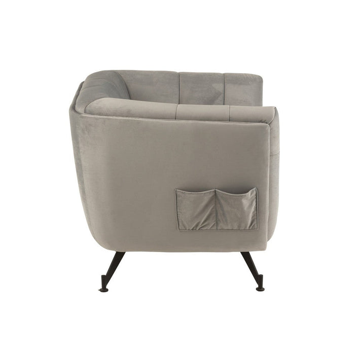 Fauteuil Textiel | Hout | Metaal Light Grey-Fauteuils-J-Line