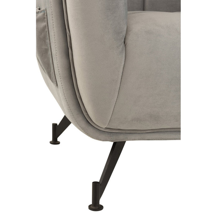 Fauteuil Textiel | Hout | Metaal Light Grey-Fauteuils-J-Line