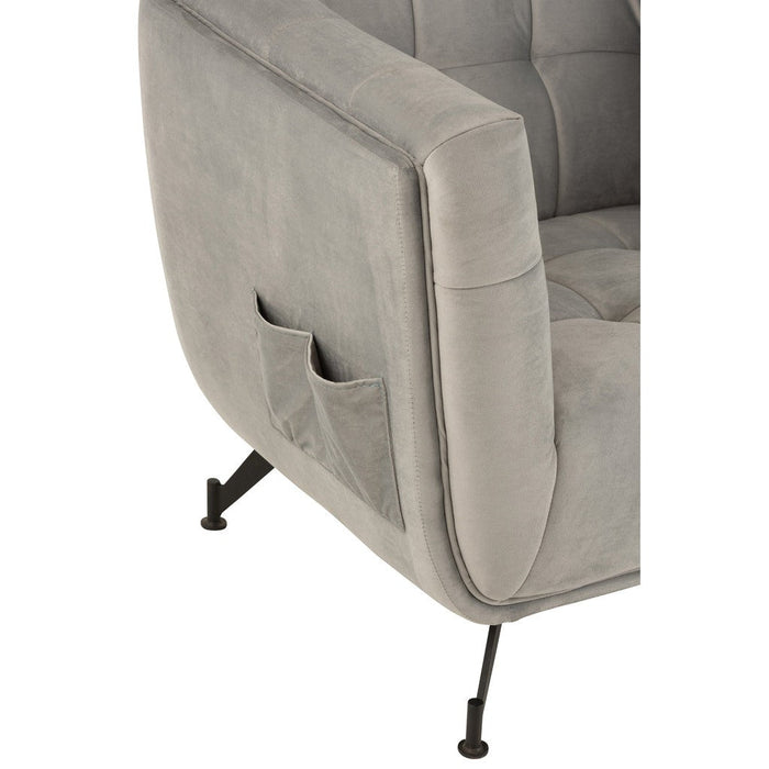 Fauteuil Textiel | Hout | Metaal Light Grey-Fauteuils-J-Line