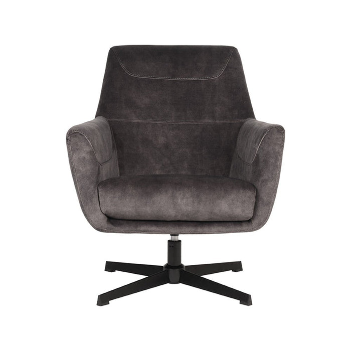 Fauteuil Toby - Antraciet - Velours - Draaibaar-Fauteuils-LABEL51