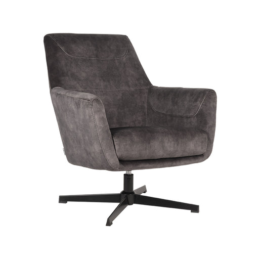 Fauteuil Toby Antraciet Velvet - 75x80x85 cm-Fauteuils-LABEL51