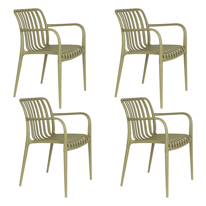 Fauteuil Tuinstoel Amae Polypropyleen Groen 57x53 cm-Fauteuils-Creating Home