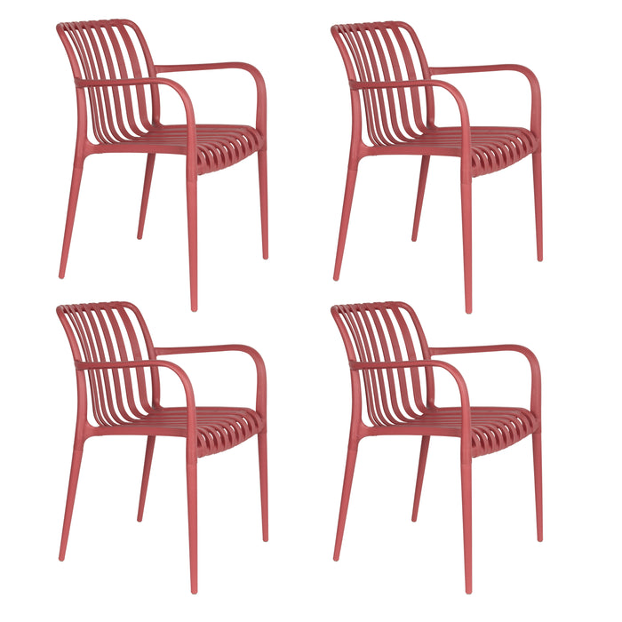 Fauteuil Tuinstoel Amae Polypropyleen Rood 57x53 cm-Fauteuils-Creating Home