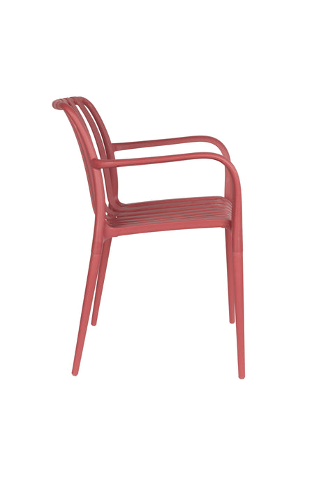 Fauteuil Tuinstoel Amae Polypropyleen Rood 57x53 cm-Fauteuils-Creating Home