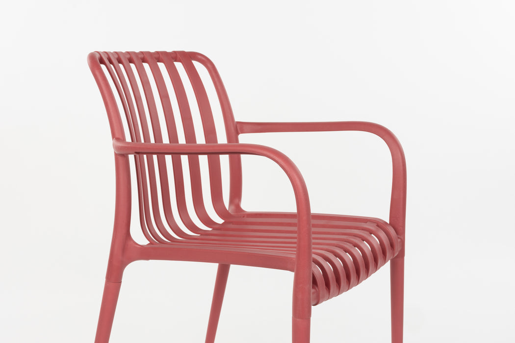 Fauteuil Tuinstoel Amae Polypropyleen Rood 57x53 cm-Fauteuils-Creating Home