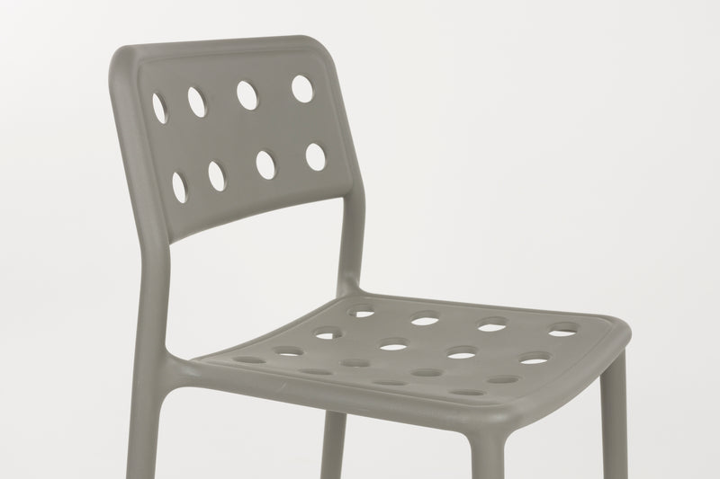 Tuinstoel Serra Polypropyleen Grijs 53x45.5 cm-Eetkamerstoelen-Creating Home