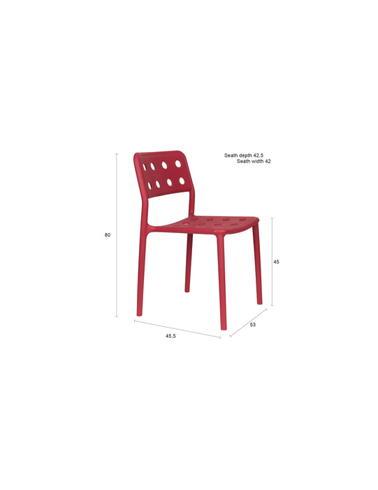 Fauteuil Tuinstoel Serra Polypropyleen Rood 53x45.5 cm-Fauteuils-Creating Home