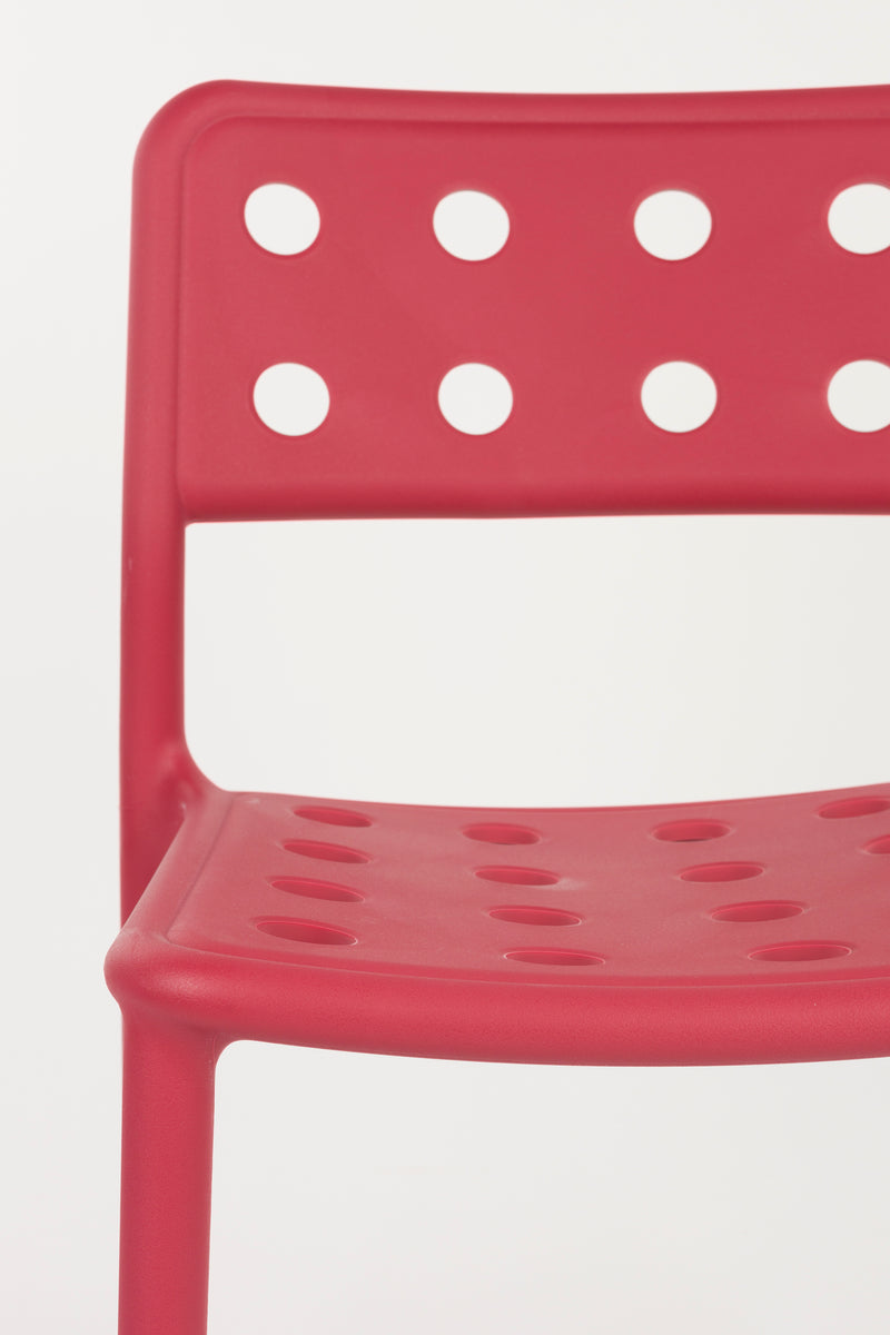 Tuinstoel Serra Polypropyleen Rood 53x45.5 cm-Eetkamerstoelen-Creating Home