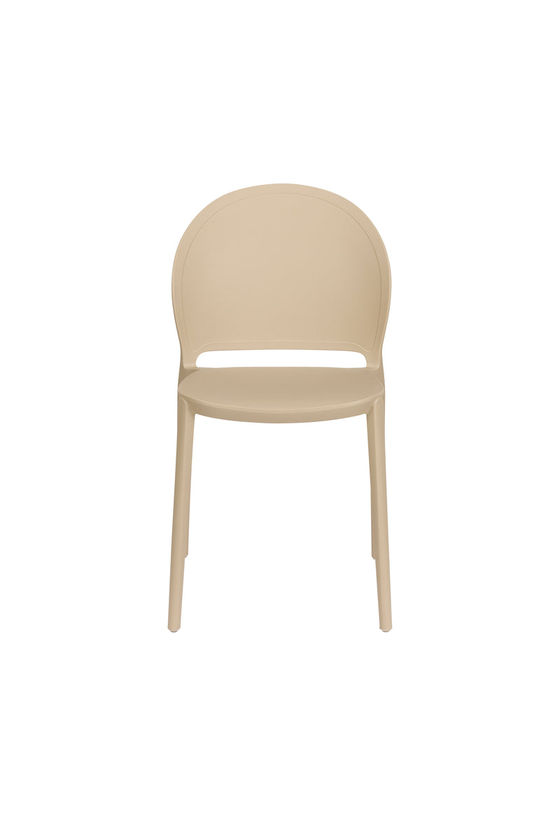 Tuinstoel Sjoerd Polypropyleen Beige 52x45 cm-Eetkamerstoelen-Creating Home