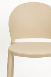 Tuinstoel Sjoerd Polypropyleen Beige 52x45 cm-Eetkamerstoelen-Creating Home