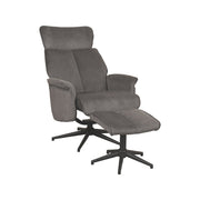 Fauteuil Verdal Antraciet Velvet Incl. Hocker 77x79x109 cm-Fauteuils-LABEL51