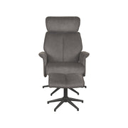 Fauteuil Verdal Antraciet Velvet Incl. Hocker 77x79x109 cm-Fauteuils-LABEL51