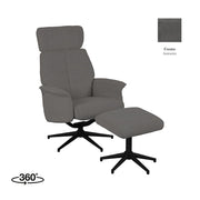 Fauteuil Verdal Antraciet Velvet Incl. Hocker 77x79x109 cm-Fauteuils-LABEL51