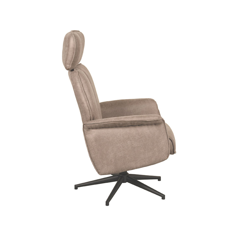 Fauteuil Verdal Taupe Kunstleder Excl. Hocker 77x79x109 cm-Fauteuils-LABEL51