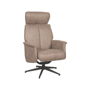 Fauteuil Verdal Taupe Kunstleder Excl. Hocker 77x79x109 cm-Fauteuils-LABEL51