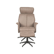 Fauteuil Verdal Taupe Kunstleder Incl. Hocker 77x79x109 cm-Fauteuils-LABEL51