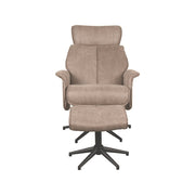 Fauteuil Verdal Taupe Kunstleder Incl. Hocker 77x79x109 cm-Fauteuils-LABEL51