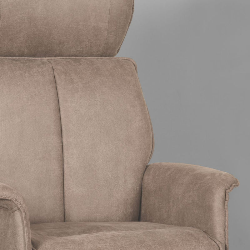 Fauteuil Verdal Taupe Kunstleder Incl. Hocker 77x79x109 cm-Fauteuils-LABEL51