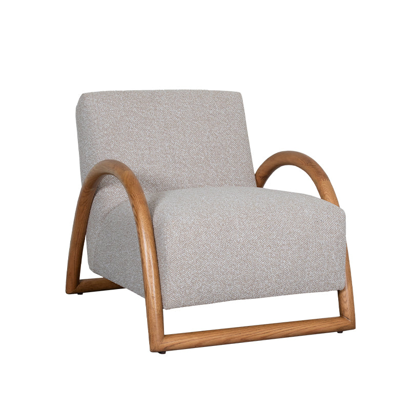 Fauteuil Viggo Naturel Boucle Naturel Houten Frame 70x90x74 cm-Fauteuils-LABEL51