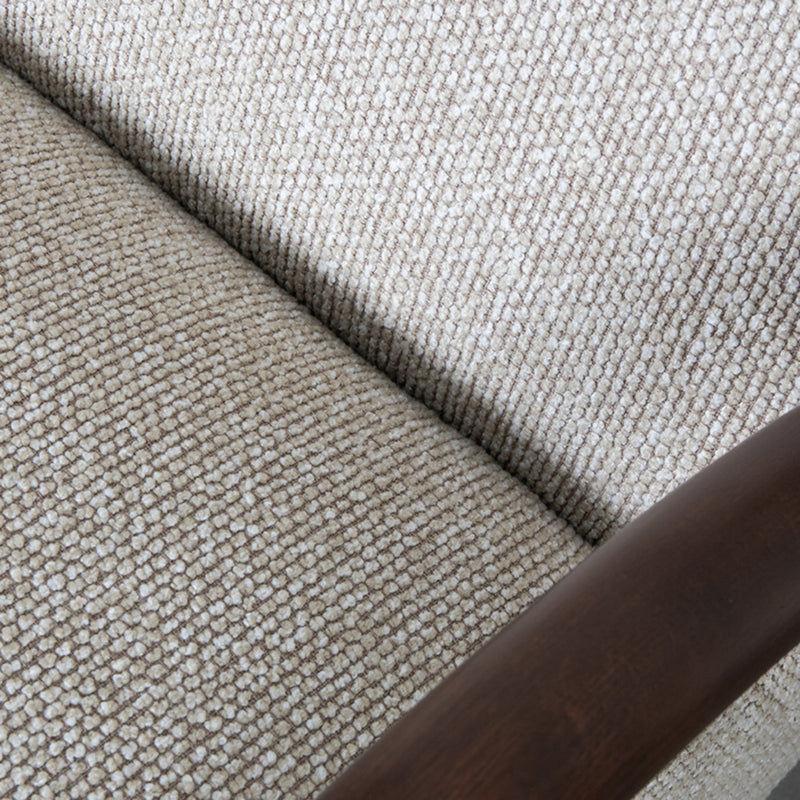 Fauteuil Viggo Naturel Boucle Walnoot Houten Frame 70x90x74 cm-Fauteuils-LABEL51