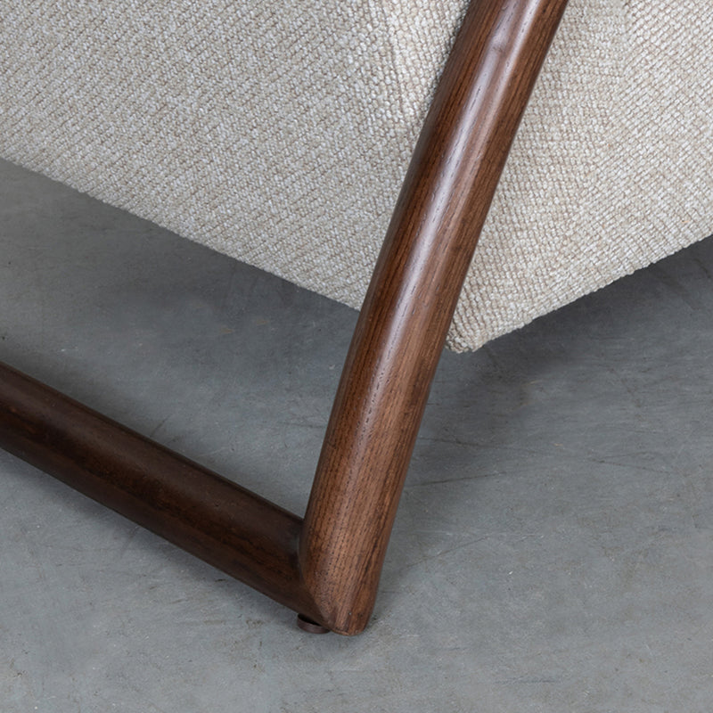 Fauteuil Viggo Naturel Boucle Walnoot Houten Frame 70x90x74 cm-Fauteuils-LABEL51