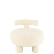 Fauteuil Wit Fluweel Rond 52 cm 52x52x49 cm-Krukken-J-Line