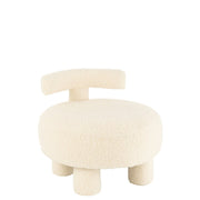 Fauteuil Wit Fluweel Rond 52 cm 52x52x49 cm-Krukken-J-Line