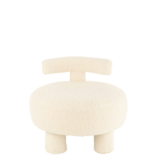 Fauteuil Wit Fluweel Rond 52 cm-Fauteuils-J-Line