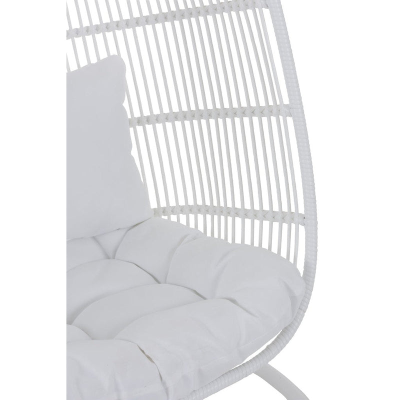 Fauteuil Wit Ijzer Ovaal 105 cm 105x119x193 cm-Fauteuils-J-Line