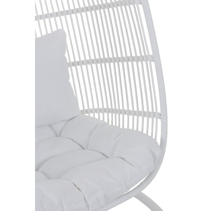 Fauteuil Wit ijzer Ovaal 105 cm 105x119x193 cm-Fauteuils-J-Line