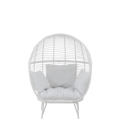 Fauteuil Wit Staal Ovaal 110 cm 110x117x151 cm-Fauteuils-J-Line