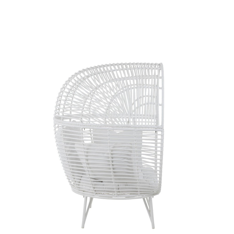 Fauteuil Wit Staal Ovaal 110 cm 110x117x151 cm-Fauteuils-J-Line