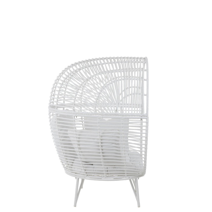 Fauteuil Wit Staal Ovaal 110 cm 110x117x151 cm-Fauteuils-J-Line