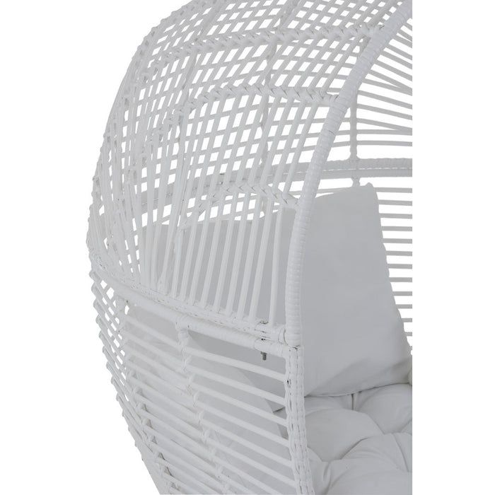 Fauteuil Wit Staal Ovaal 110 cm 110x117x151 cm-Fauteuils-J-Line