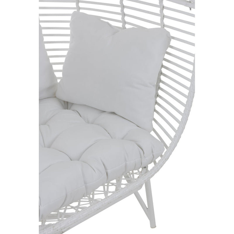 Fauteuil Wit Staal Ovaal 110 cm 110x117x151 cm-Fauteuils-J-Line
