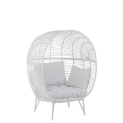 Fauteuil Wit Staal Ovaal 110 cm 110x117x151 cm-Fauteuils-J-Line