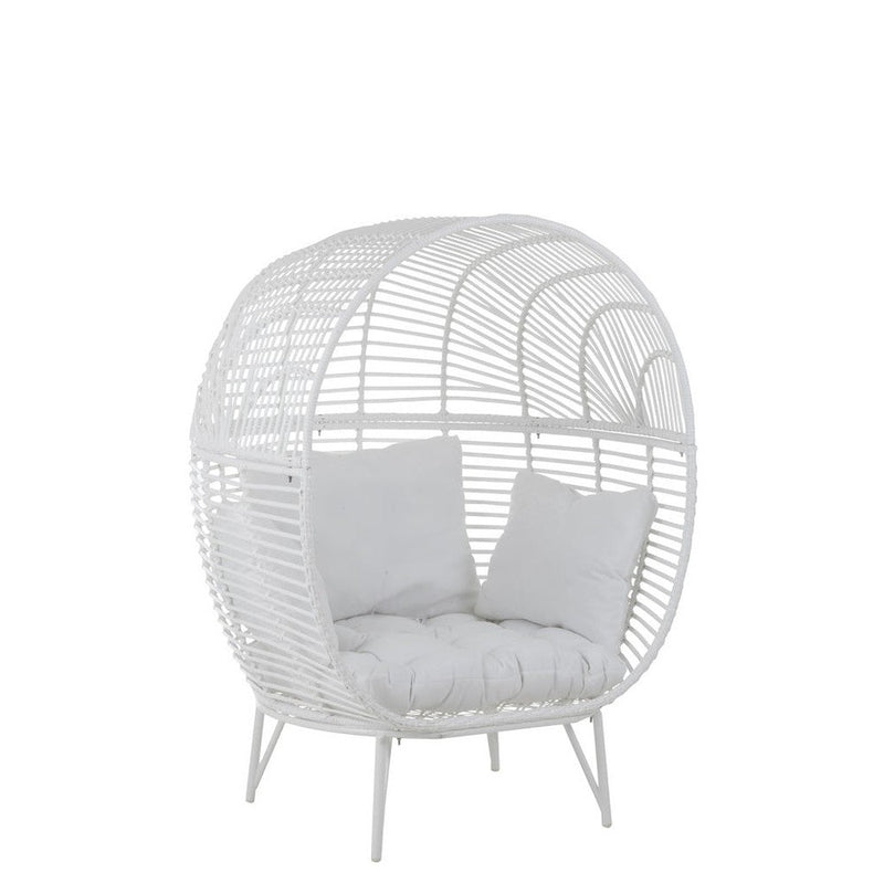 Fauteuil Wit Staal Ovaal 110 cm 110x117x151 cm-Fauteuils-J-Line