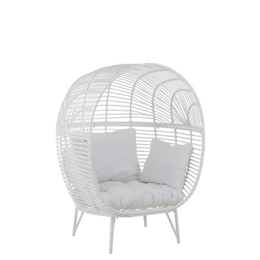 Fauteuil Wit Staal Ovaal 110 cm 110x117x151 cm-Fauteuils-J-Line