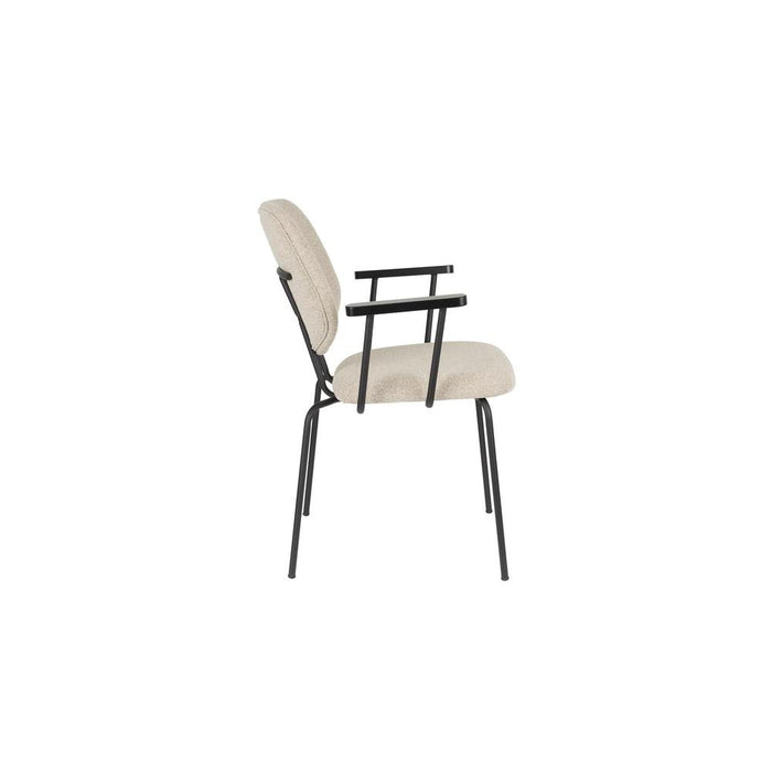 Fauteuil Zelo Polyester Beige 59x60 cm-Eetkamerstoelen-Creating Home