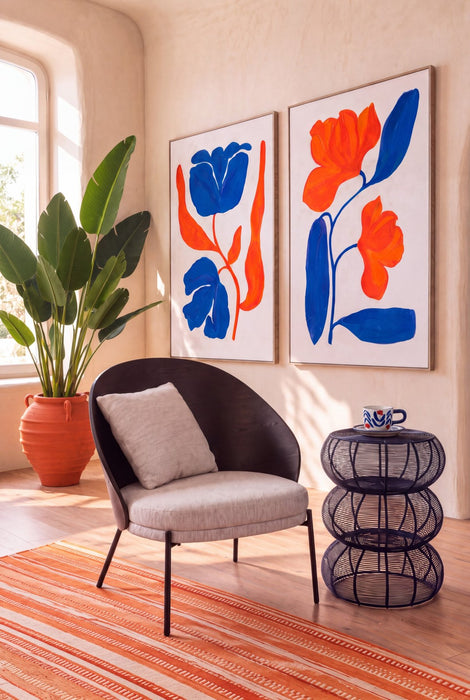 Fauteuil zwart polyester 72 cm 71.8x77.4x81.8 cm