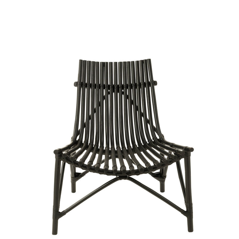 Fauteuil Zwart Rotan 80 cm 80x77x84 cm-Fauteuils-J-Line