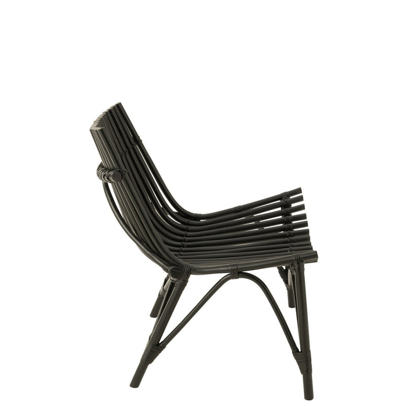 Fauteuil Zwart Rotan 80 cm 80x77x84 cm-Fauteuils-J-Line