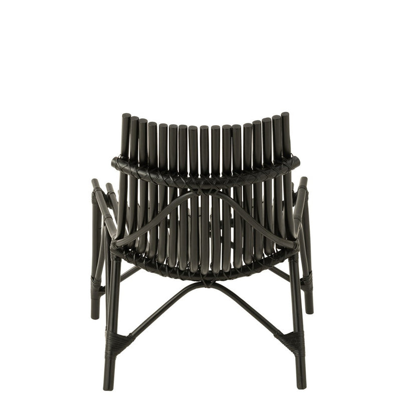 Fauteuil Zwart Rotan 80 cm 80x77x84 cm-Fauteuils-J-Line