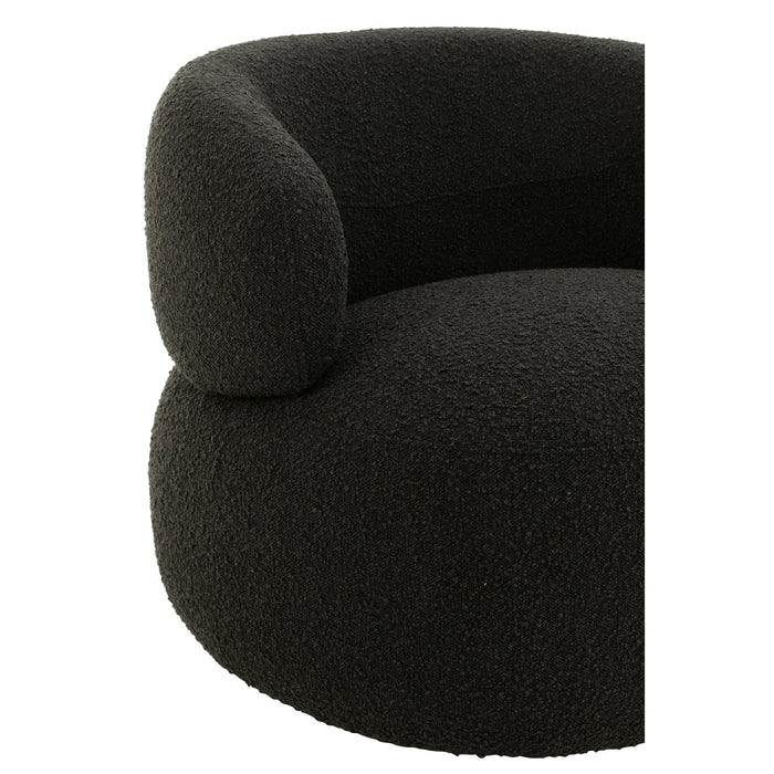 Fauteuil Zwart Schuim Rond 85 cm 85x82x72.5 cm-Fauteuils-J-Line